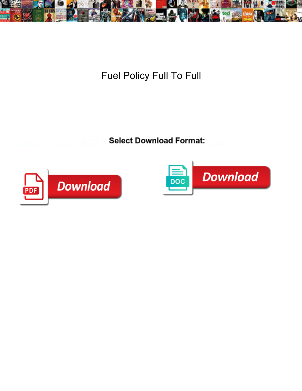 Fuel Policy Full to Full