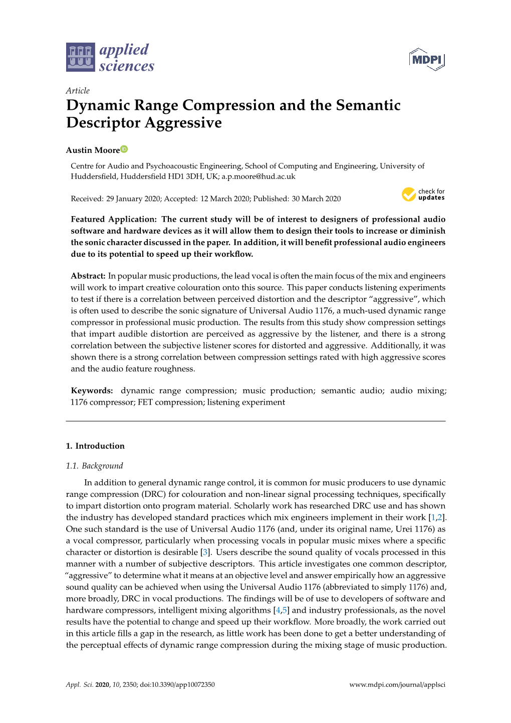 Dynamic Range Compression and the Semantic Descriptor Aggressive