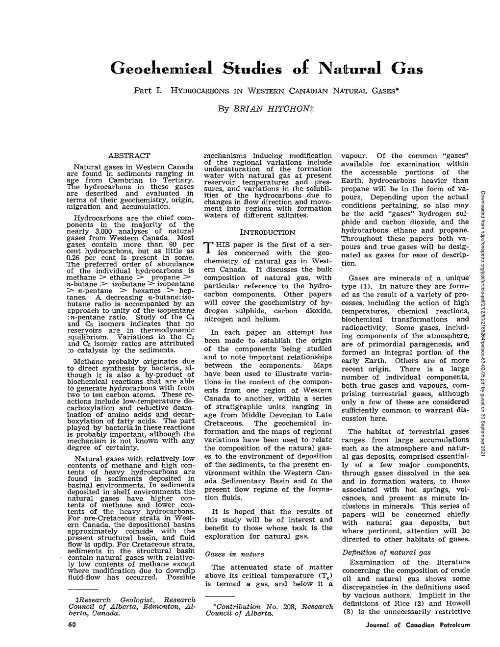 Geochemical Studies of Natural