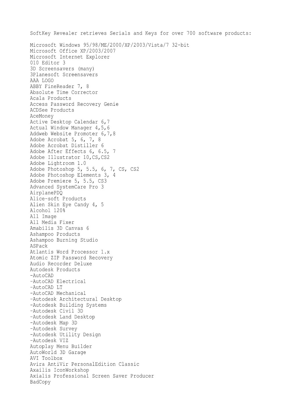 Microsoft Windows 95/98/ME/2000/XP/2003/Vista/7 32-B