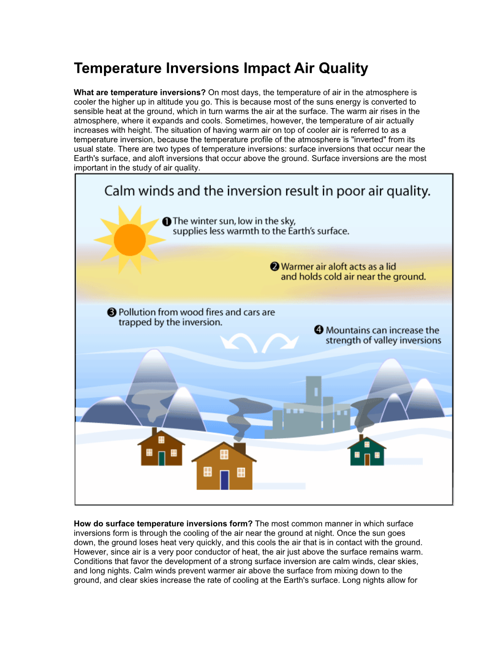 Temperature Inversions Impact Air Quality