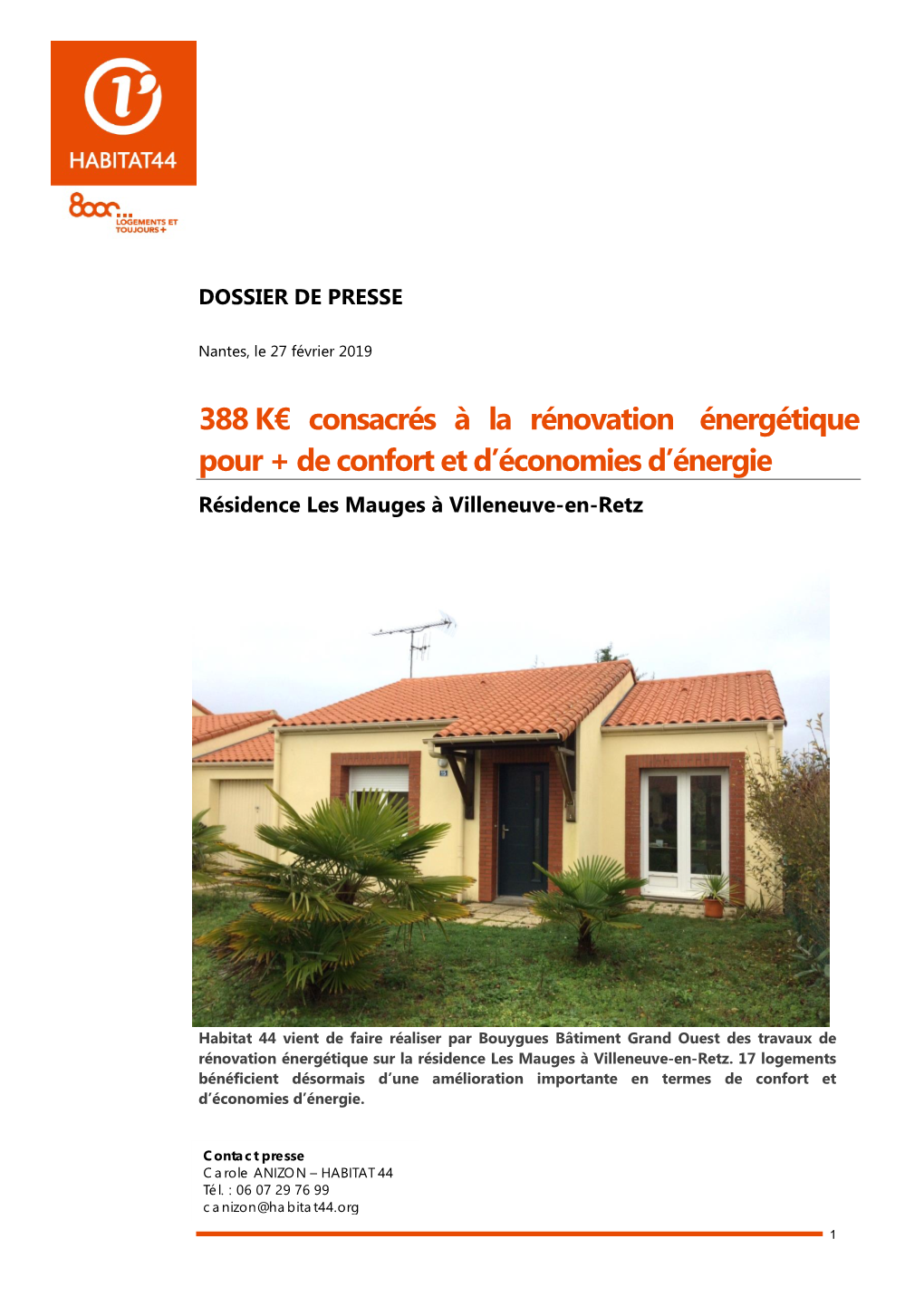 388 K€ Consacrés À La Rénovation Énergétique Pour + De Confort Et D’Économies D’Énergie Résidence Les Mauges À Villeneuve-En-Retz