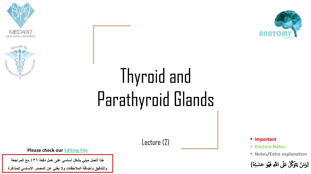 Thyroid and Parathyroid Glands