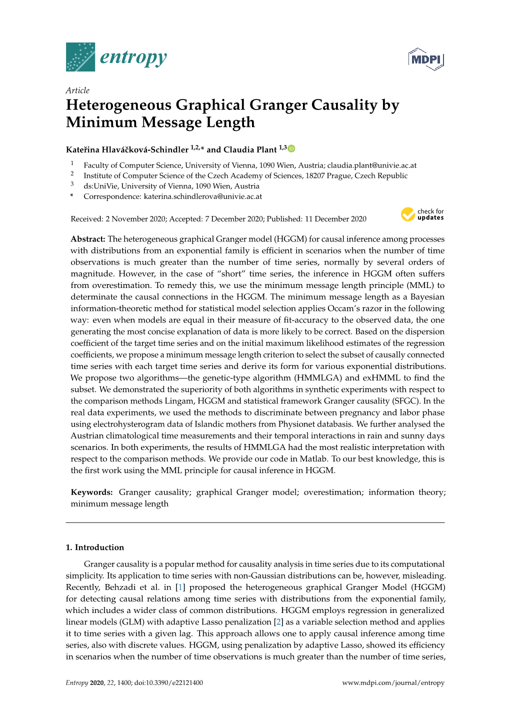 Heterogeneous Graphical Granger Causality by Minimum Message Length