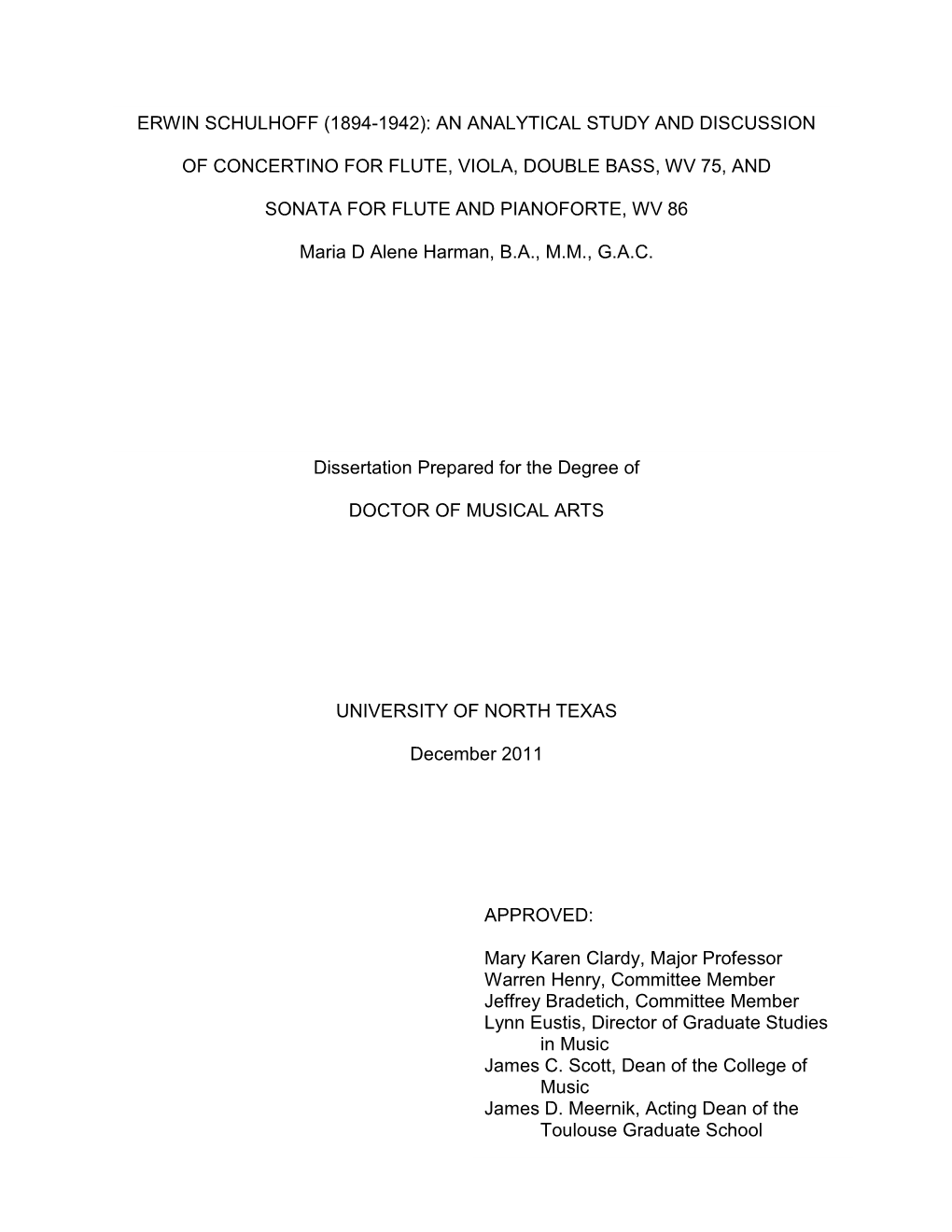 Erwin Schulhoff (1894-1942): an Analytical Study and Discussion