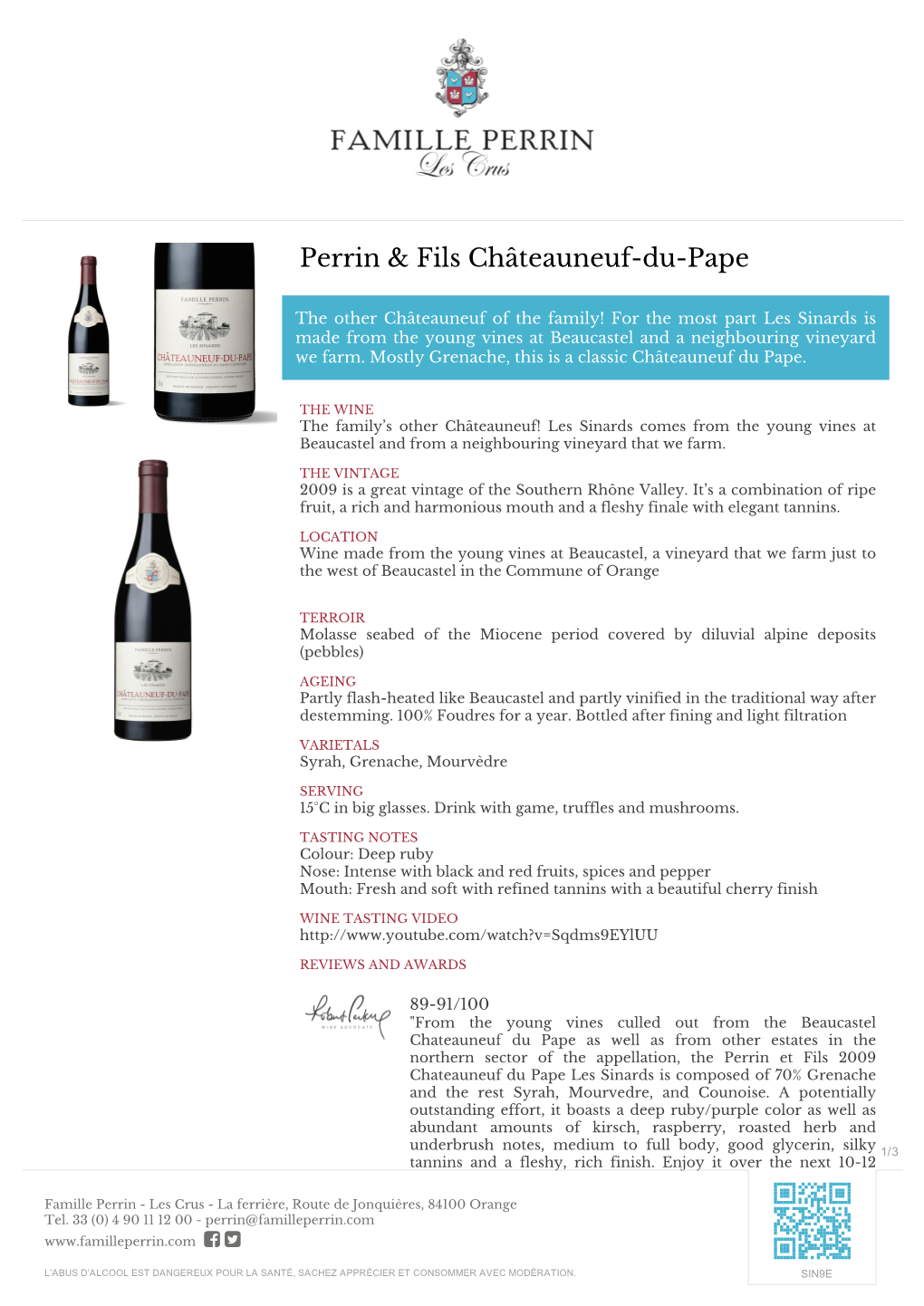 Perrin & Fils Châteauneuf-Du-Pape | © Famille Perrin | Design Vin.Co SIN9E