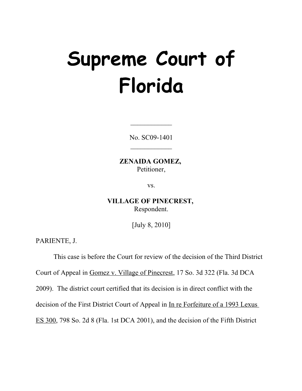 Supreme Court of Florida