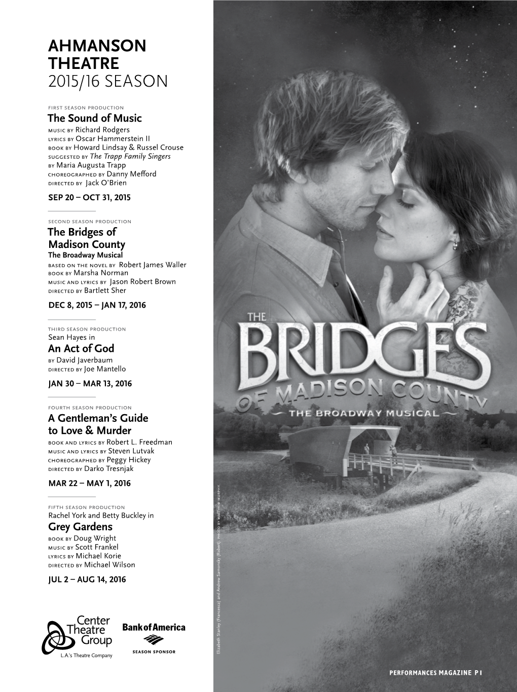 Ahmanson Theatre 2015/16 Season