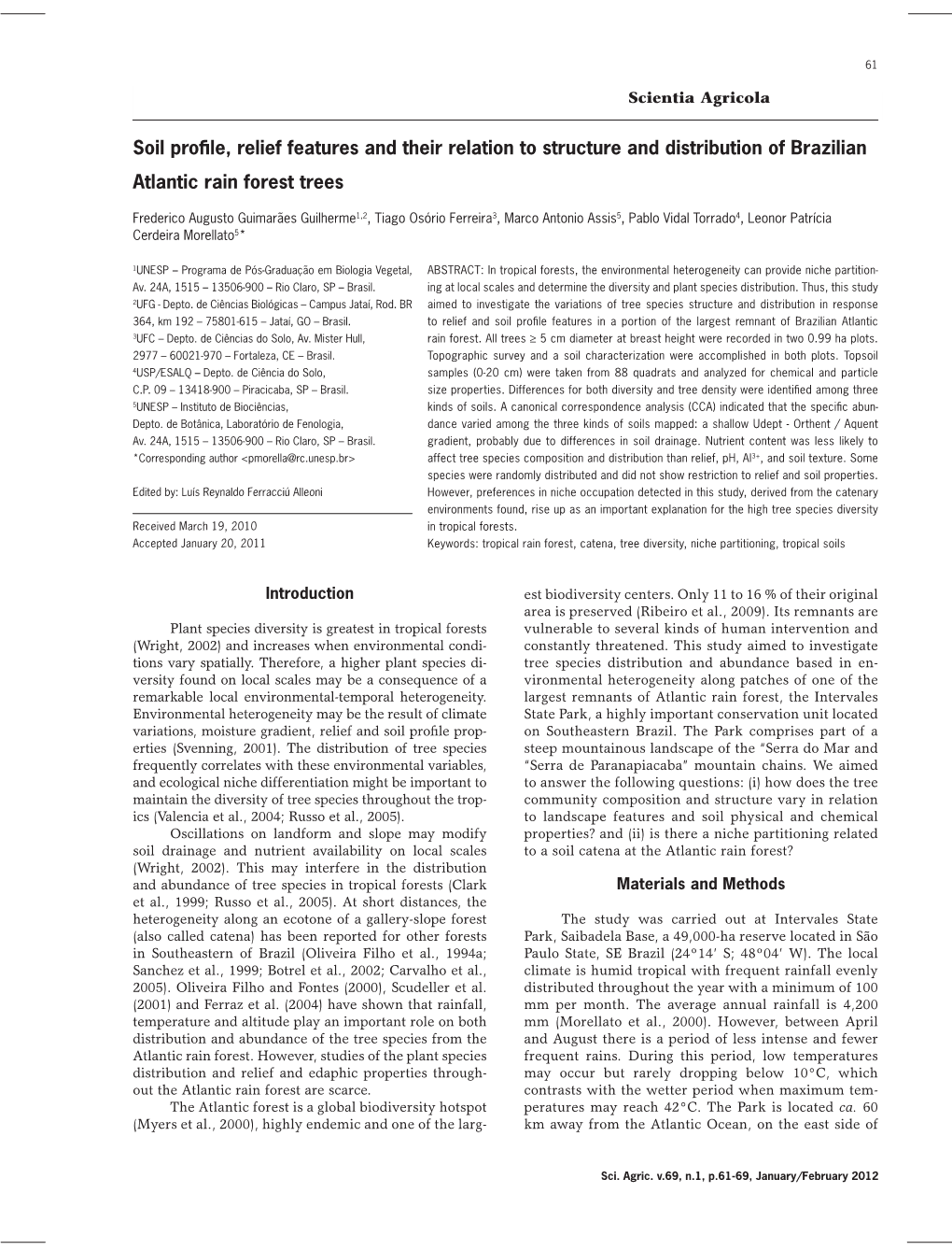 Soil Proffle, Relief Features and Their Relation to Structure and Distribution