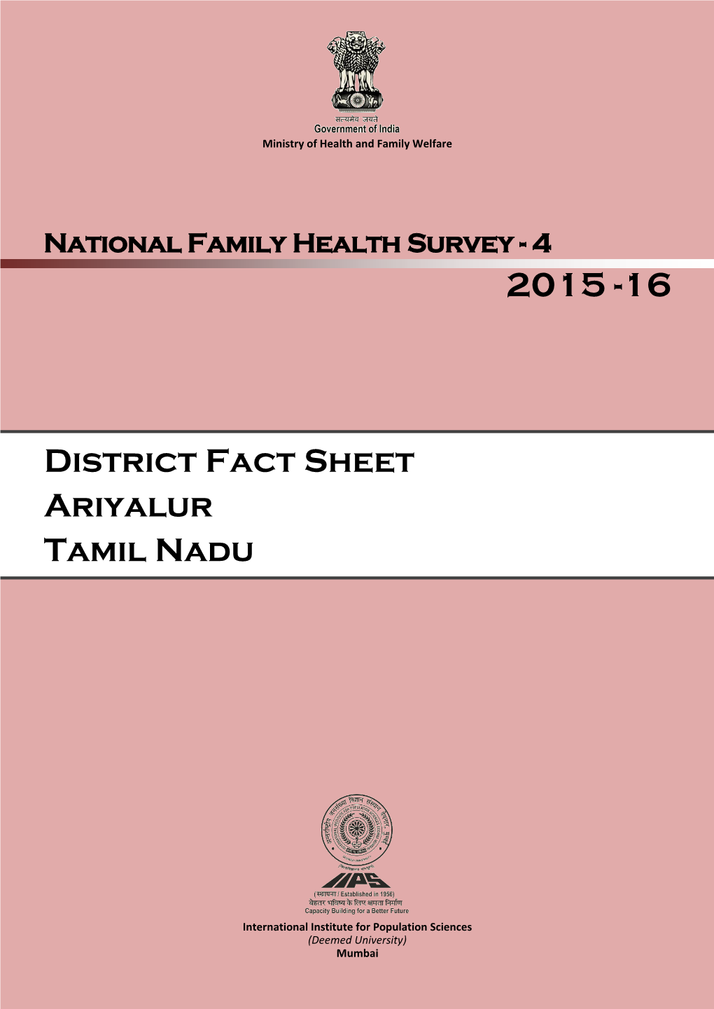 District Fact Sheet Ariyalur Tamil Nadu