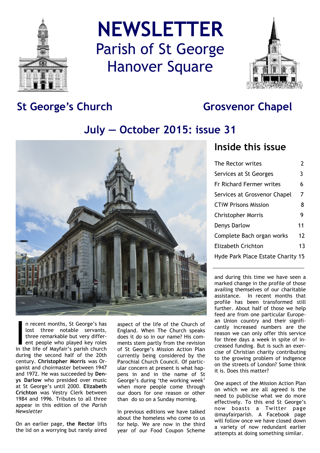 NEWSLETTER Parish of St George Hanover Square