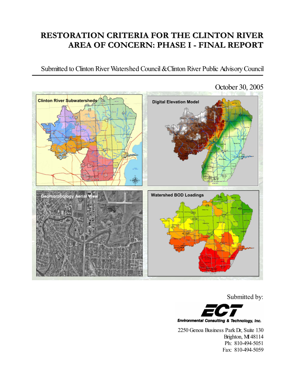 Restoration Criteria for the Clinton River AOC: Phase I Final Report