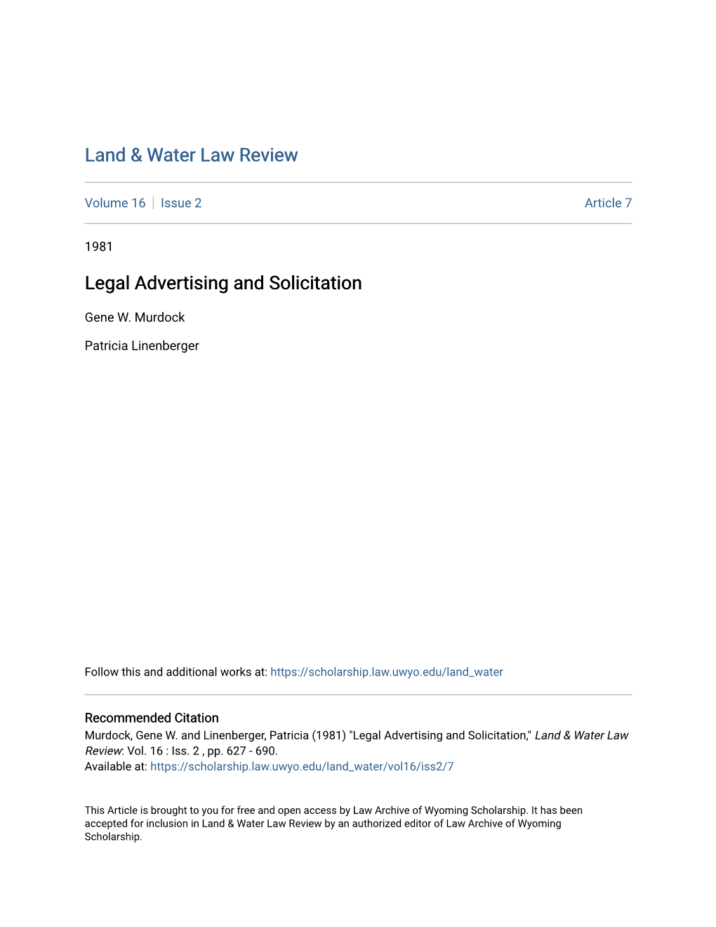 Legal Advertising and Solicitation