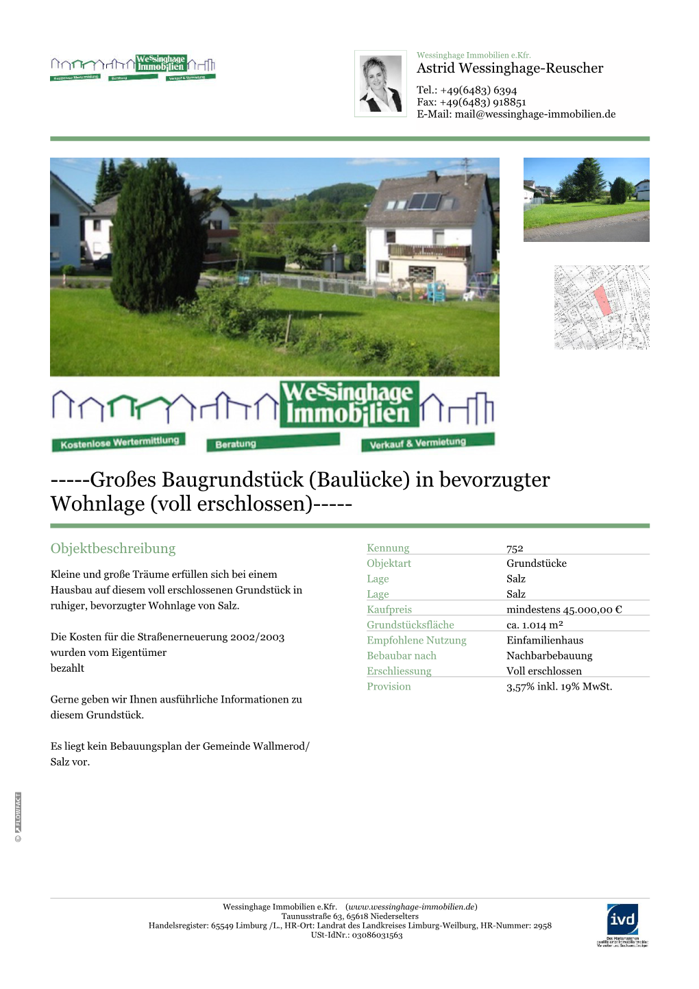 Großes Baugrundstück (Baulücke) in Bevorzugter Wohnlage (Voll Erschlossen)