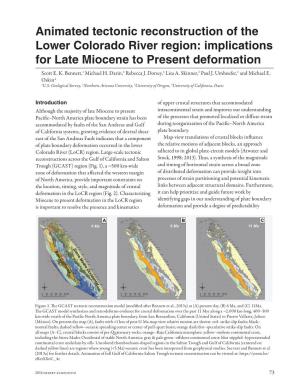Animated Tectonic Reconstruction of the Lower Colorado River Region: Implications for Late Miocene to Present Deformation Scott E