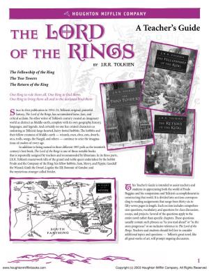 A Teacher's Guide for Lord of the Rings Published by Houghton