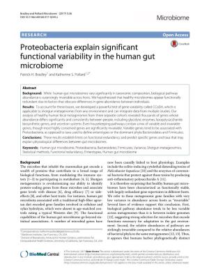 Proteobacteria Explain Significant Functional Variability in the Human Gut Microbiome Patrick H