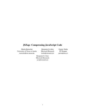 Jszap: Compressing Javascript Code