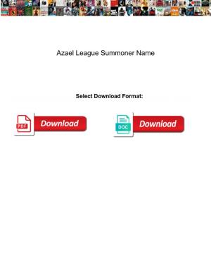 Azael League Summoner Name