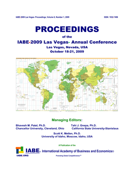 IABE-2009 Las Vegas- Proceedings, Volume 6, Number 1, 2009 ISSN: 1932-7498