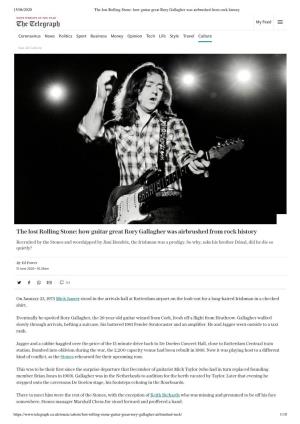 The Lost Rolling Stone: How Guitar Great Rory Gallagher Was Airbrushed from Rock History