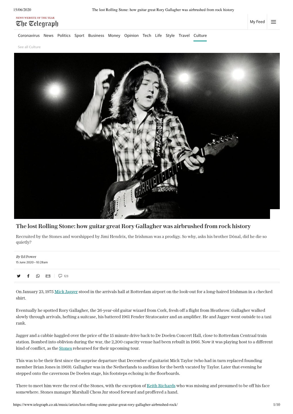 The Lost Rolling Stone: How Guitar Great Rory Gallagher Was Airbrushed ...