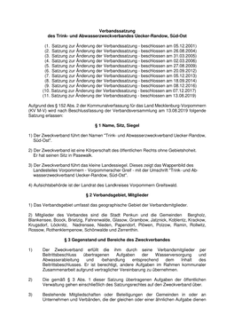 1. Satzung Zur Änderung Der Verbandssatzung - Beschlossen Am 05.12.2001) (2