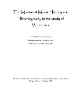 The Montanist Milieu: History and Historiography in the Study of Montanism