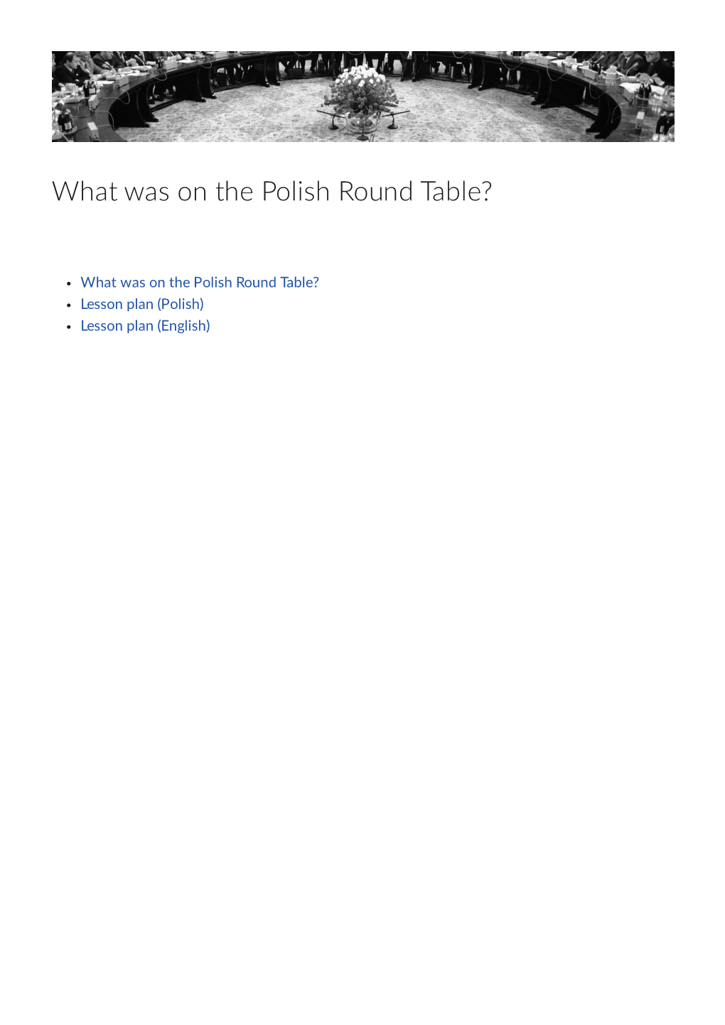 What Was on the Polish Round Table?