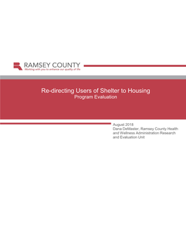 Re-Directing Users of Shelter to Housing (RUSH) Program Evaluation