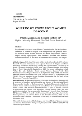 What Do We Know About Women Deacons?