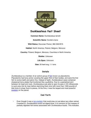 Dunkleosteus Fact Sheet