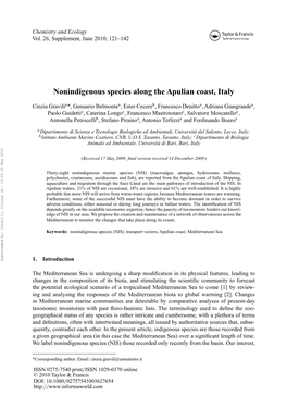 Nonindigenous Species Along the Apulian Coast, Italy