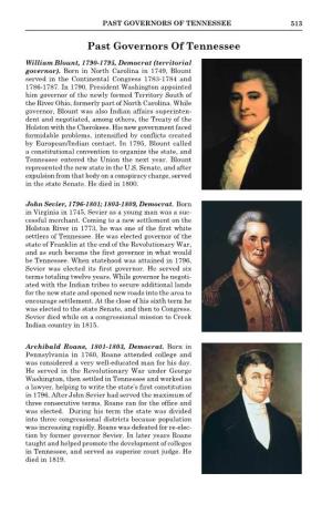 Past Governors of Tennessee 513