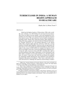 Tuberculosis in India: a Human Rights Approach to Healthcare