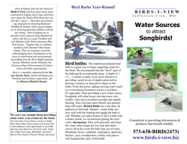 Water Sources Songbirds!