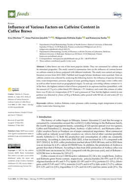 Influence of Various Factors on Caffeine Content in Coffee Brews