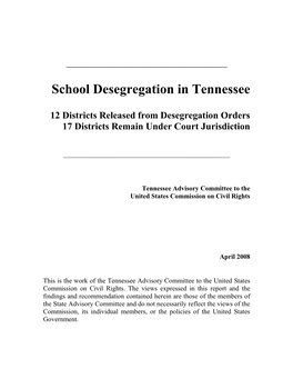 School Desegregation in Tennessee