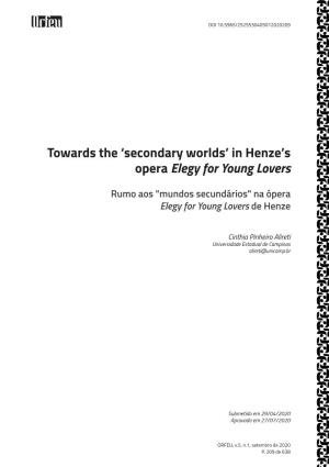 'Secondary Worlds' in Henze's Opera Elegy for Young Lovers