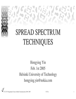 Spread Spectrum Techniques