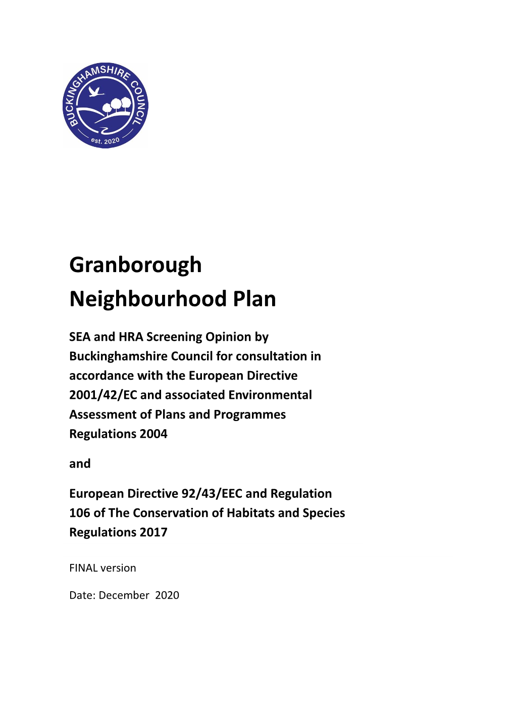 Granborough Neighbourhood Plan