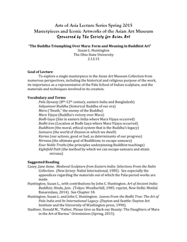 Arts of Asia Lecture Series Spring 2015 Masterpieces and Iconic Artworks of the Asian Art Museum Sponsored by the Society for Asian Art