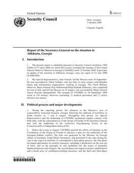 Security Council Distr.: General 3 October 2008