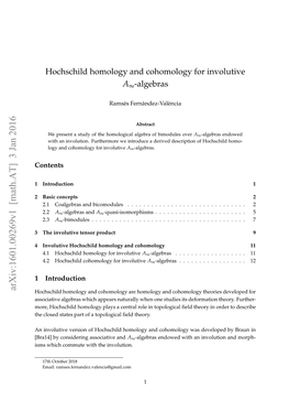 Hochschild Homology and Cohomology for Involutive A-Algebras