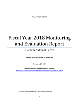 FY 2018 Monitoring Report