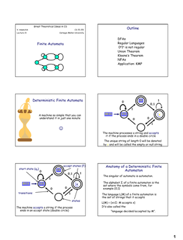 Deterministic Finite Automata 0 0,1 1