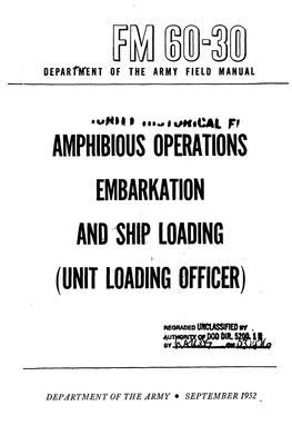 Amphibious Operations Embarkation and Ship Loading (Unit Loading Officer)