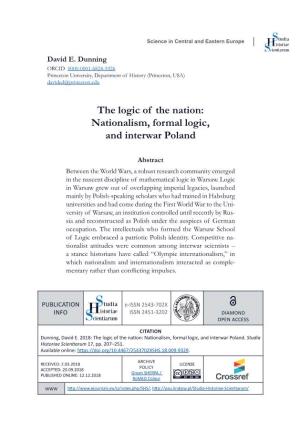 Nationalism, Formal Logic, and Interwar Poland