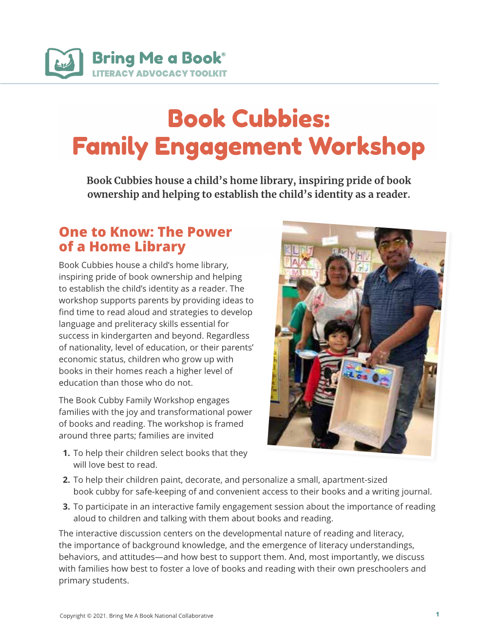 Book Cubbies: Family Engagement Workshop