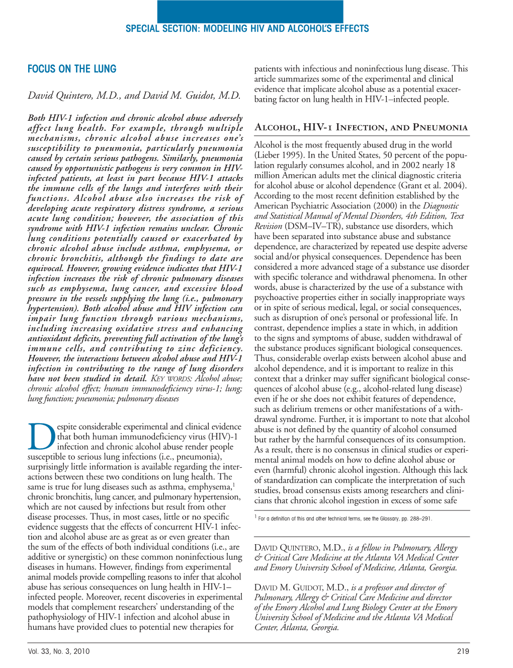 FOCUS on the LUNG Patients with Infectious and Noninfectious Lung Disease